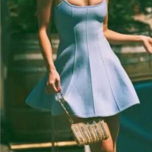 Fleur du Mal corset dress baby lavender Blue Mini size Medium